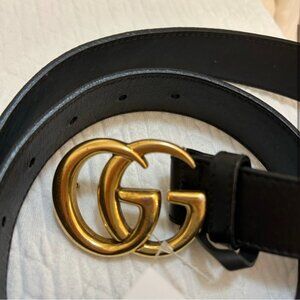 Gucci Leather Belt with Double G Buckle